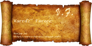 Varró Ferenc névjegykártya
