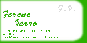 ferenc varro business card