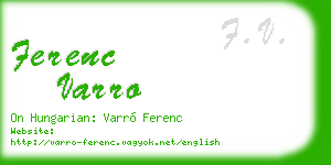 ferenc varro business card